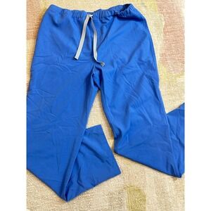 FIGS Technical Collection Men's Scrub Pants Blue Elastic Waist Drawstring Size L